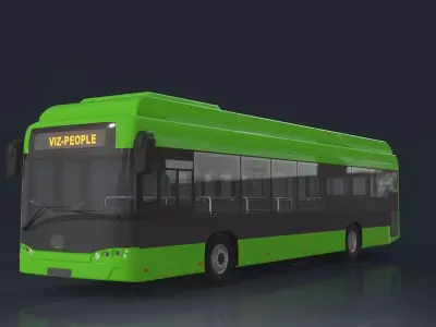 public transport vehicle tour bus Low-poly 3D model
