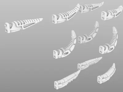 Suturus Pattern Tusks Horns And Spikes For Free Free 3D print model