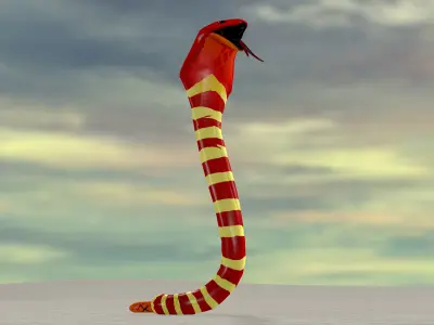 Snake with Animation Low-poly 3D model