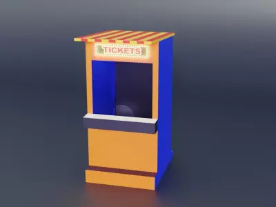 Ticket Counter for collecting entrance fee  3D model