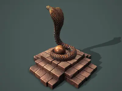 Statue snake Low-poly 3D model