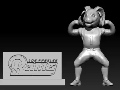 NFL - LOS ANGELES RAMS FOOTBALL MASCOT STATUE - 3D PRINT 3D print model