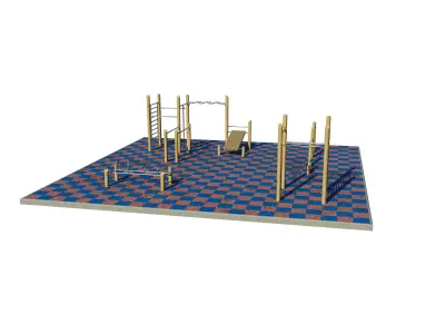 Sports training ground in eco style 01 3D model