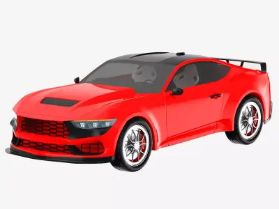 Generic Sport Car red 3D model