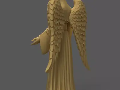 Elegant Angel Statue STL Christmas 3D Model 3D print model