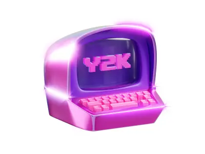 3D Retro 90s Illustration 3D model