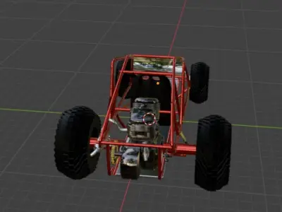 a god looking dune buggy with a Harley swap v twin Free low-poly 3D model
