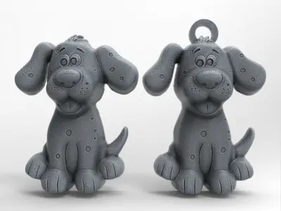dog keychain decor  3D print model