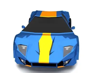 lowpoly race car Low-poly 3D model