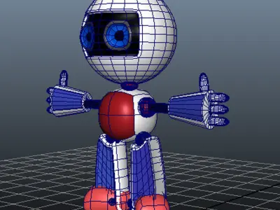 Robot with two thumbs Free low-poly 3D model