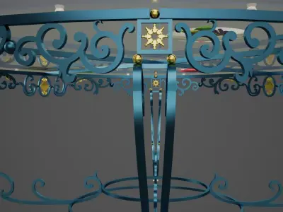 Wrought iron round table 3D model