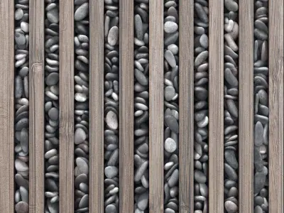 Wall Wood pebble decor n3 3D model