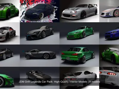 JDM Drift Legends Car Pack  High-Quality Interior Models
