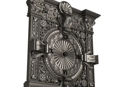 Classic Wall Clock 015 Chrome Low-poly 3D model