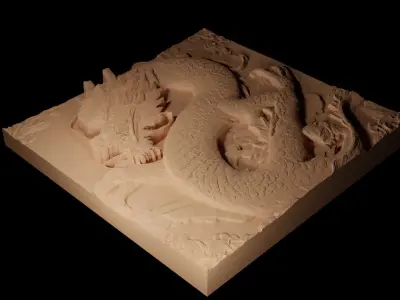 Dragon CNC 3d Print High Relief Sand Casting 3D print model