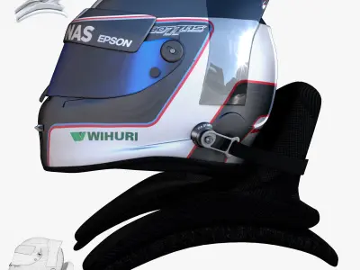 Bottas helmet 2017 Low-poly 3D model