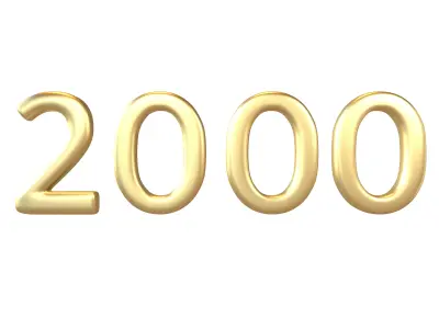 Year Number 2000 v1 002 Low-poly 3D model