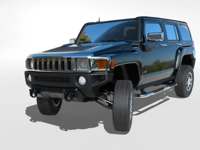 Hummer H3 Rigged 3D model