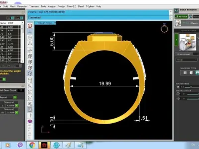 Elegant Emerald Diamond Pendant Jewelry for Women 403 3D print model