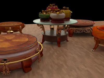 Chinese display stand with yuan bao treasure bowel  3D model