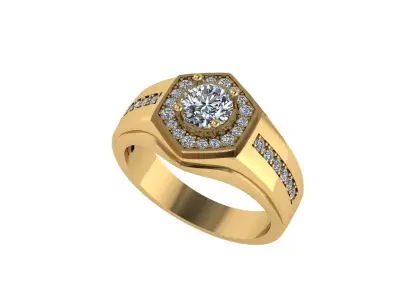 Men diamond ring 3d render - small version 3D print model