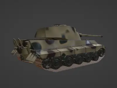Tiger Tank II Low-poly 3D model