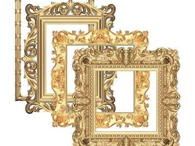 Classic Frame and Mirror Collection Low-poly 3D model