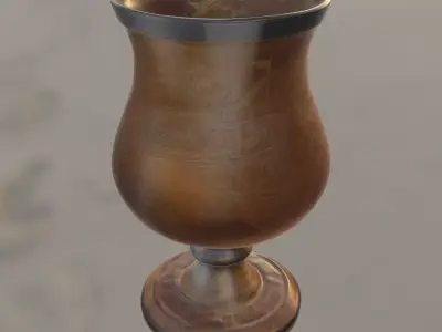 Pirate Skull Engraved Rum Goblet Low-poly 3D model