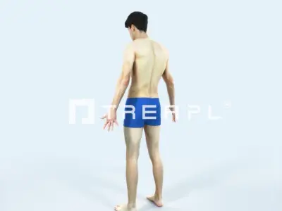 Prime K Beach Animated Rigged Sports Man Low-poly 3D model