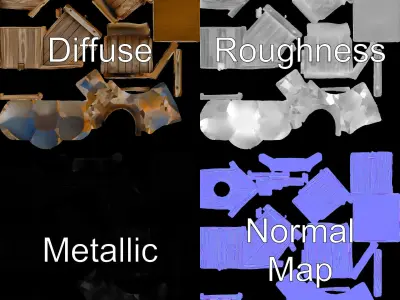 Rustic Wooden Birdhouse D Model Pack Low-poly 3D model