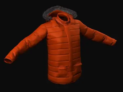 Winter Jacket Low-poly 3D model