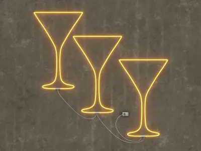 Neon 3D Model 5 - The Martini Free 3D model