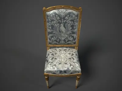 Antique Louis XVI Chair - High-Quality PBR Low-poly 3D model