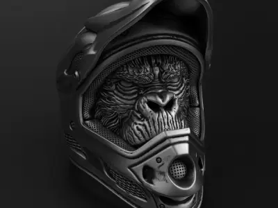 Animal ring jewelry Biker monkey vol2  3D print model