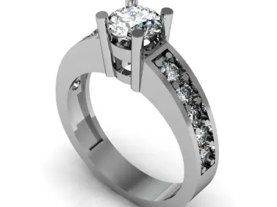 solitaire ring 3D print model