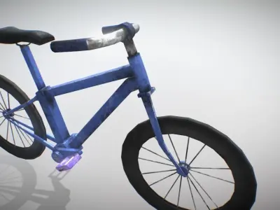 Old Bike 3d Model Lowpoly Low-poly 3D model