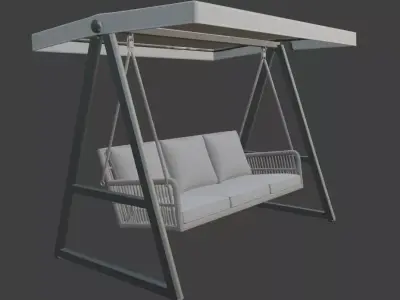 Modern Outdoor Swing with Cushions 3D model