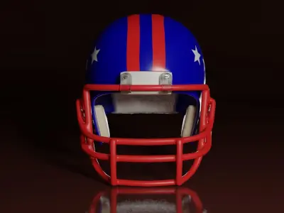 Protective American Football Helmet Low-poly 3D model