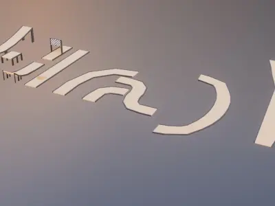 Race Track Construction Kit  Low-poly 3D model