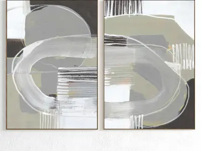 Plaster Two Photo Frame 351 Low-poly 3D model