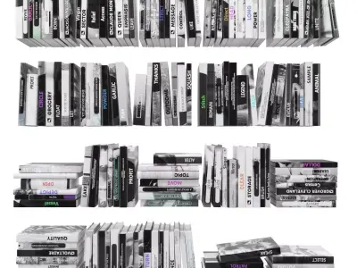 Books 150 pieces 2-1-1 Low-poly 3D model