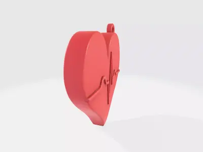 Heart with Heartbeat Line ValentineS Day Romantic Home  3D print model