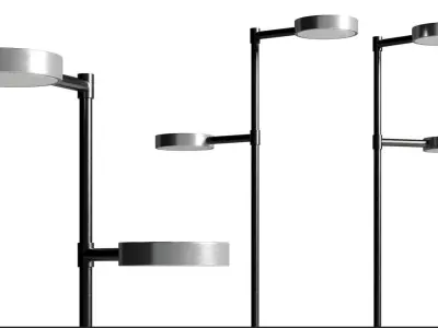 Two Cylinders Floor Light Low-poly 3D model