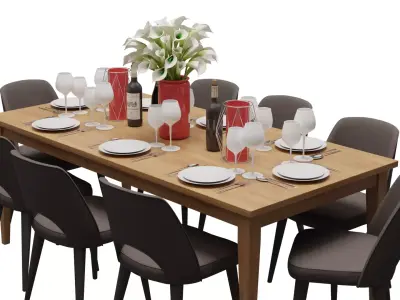Table Set 3D model purchase
