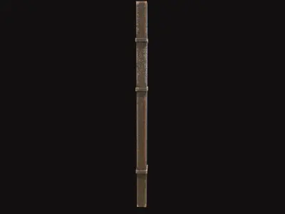 Medieval Wood Pillar V02 Low-poly 3D model