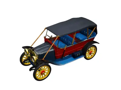 1912 Brass Era Car  Early Antique Luxury Automobile 3D model