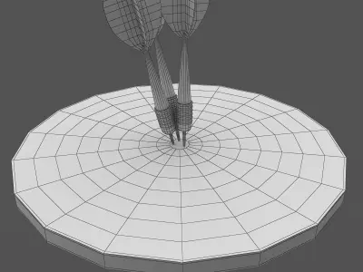 Dartboard Set three colorful darts in center of target 3D model