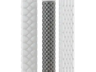 Three decorative columns of capitone 3D model