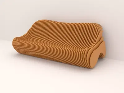 Parametric bench 3D model 02 3D model