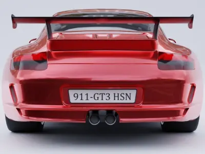Realistic Low Poly Porsche 911 GT3 RS Low-poly 3D model